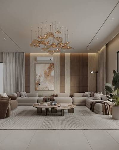 تصميم داخلي عصري بسيط في منزل سعودي